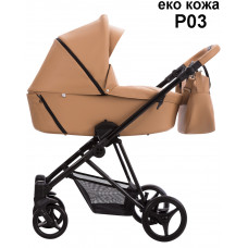 Бебешка количка 2в1 Bebetto - Yoddi Pro 03, еко кожа