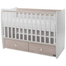 Трансформиращо се легло - Matrix, 60 х 120 cm, бяло и светъл дъб