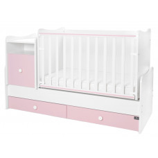 Трансформиращо се детско легло - Trend Plus, бяло и Orchid Pink
