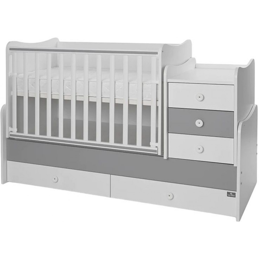 Легло - Maxi Plus, 70х160 cm, бяло/stone grey