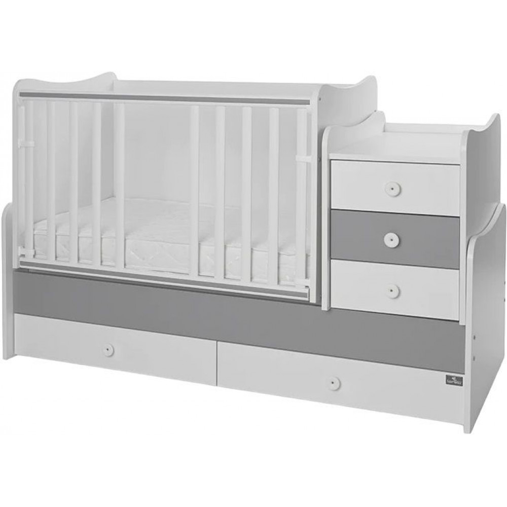 Легло - Maxi Plus, 70х160 cm, бяло/stone grey