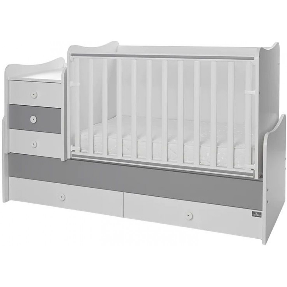 Легло - Maxi Plus, 70х160 cm, бяло/stone grey