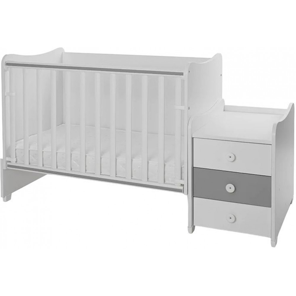 Легло - Maxi Plus, 70х160 cm, бяло/stone grey