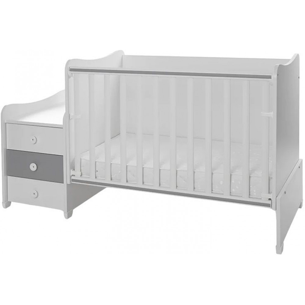 Легло - Maxi Plus, 70х160 cm, бяло/stone grey