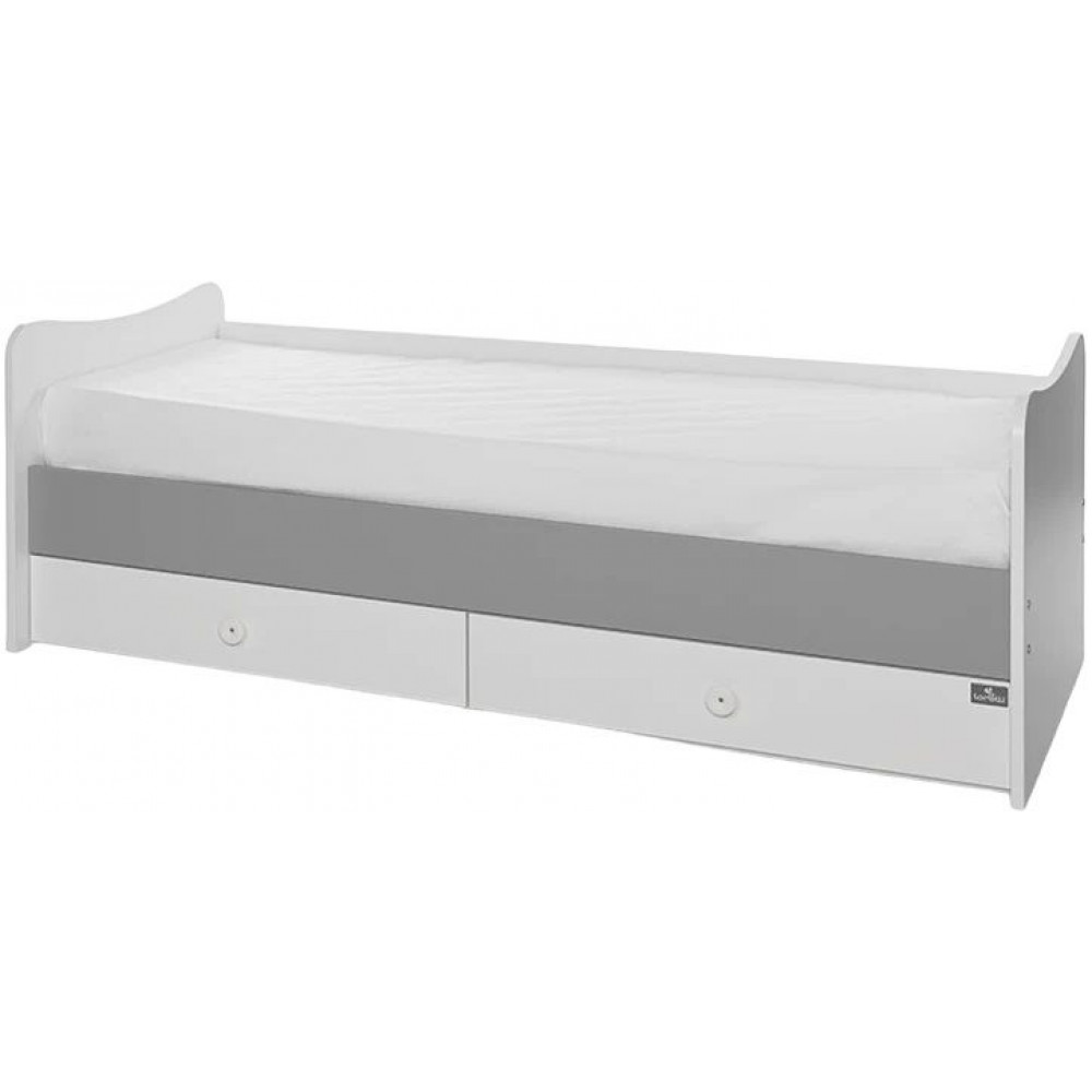 Легло - Maxi Plus, 70х160 cm, бяло/stone grey